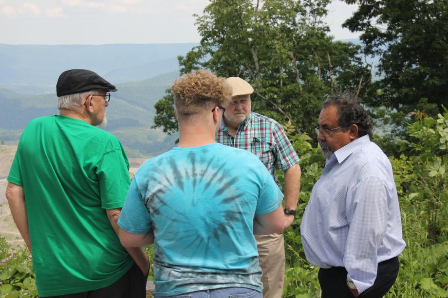 Ranking Member Grijalva discusses the environmental and health impacts of mountaintop removal mining with Stanley Sturgill of Kentucky, while overlooking the Looney Ridge Mountaintop Mine in Virginia.